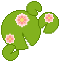 pixel art image of lily pads